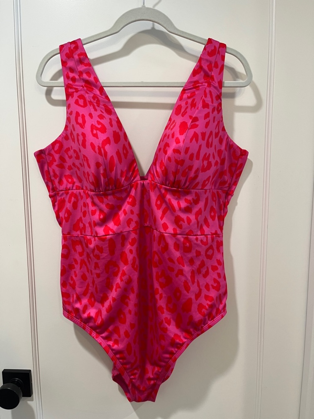 Lane Bryant Pink and Red Leopard-Print One-Piece Swimsuit Sz 20